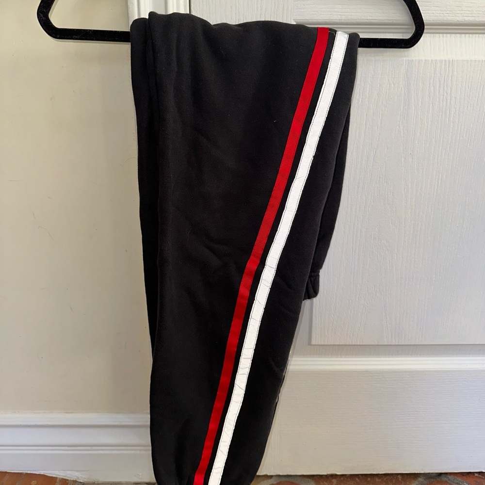 I.AM.GIA mercury pant black sweatpants w red and illuminated stripes